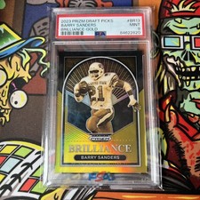 🏈 2023 Prizm Draft Picks Barry Sanders Brilliance TRUE GOLD /10 PSA 9 POP 1 🔥