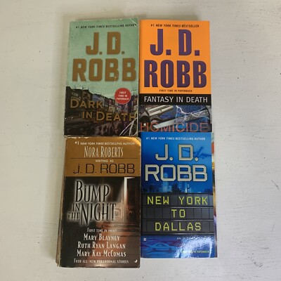 Lot of 4 J.D. Robb Mass Market Paperback Books: Bump In The Night, New York To D