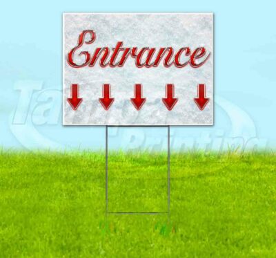 ENTRANCE DOWN ARROW Yard Sign Corrugated Plastic Bandit Lawn Decorations USA