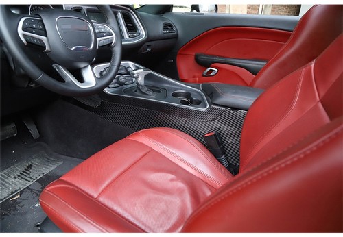 Para consola Dodge Challenger 2015+ cubierta de panel lateral fibra de carbono suave - Imagen 3 de 11