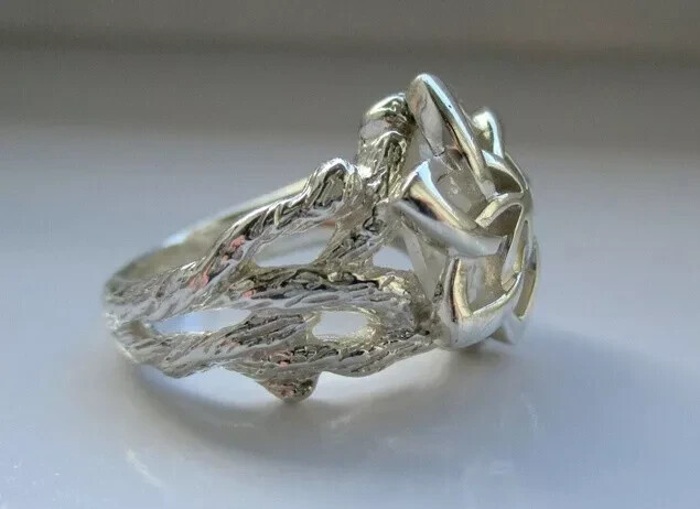 Designer silver ring with stone solid 925 silver … - image 3