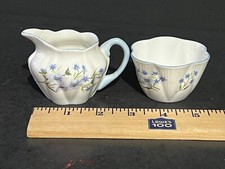 Vintage SHELLEY "Blue Rock" Demitasse Sugar and Creamer #13591 (loc SH 7)