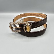 Brighton Museum Collection Womens Belt Sz M Pegasus Coin Brown DAMAGED ALTERED