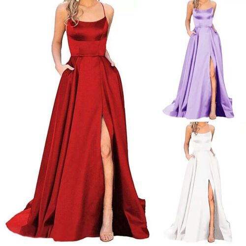 Frauen Formelle Lange Abend Ballkleid Party Prom Hochzeit Brautjungfer Kleid : - Bild 3 von 19