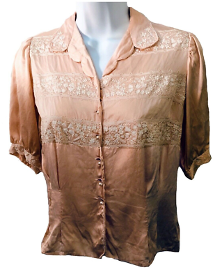 pale pink satin blouse