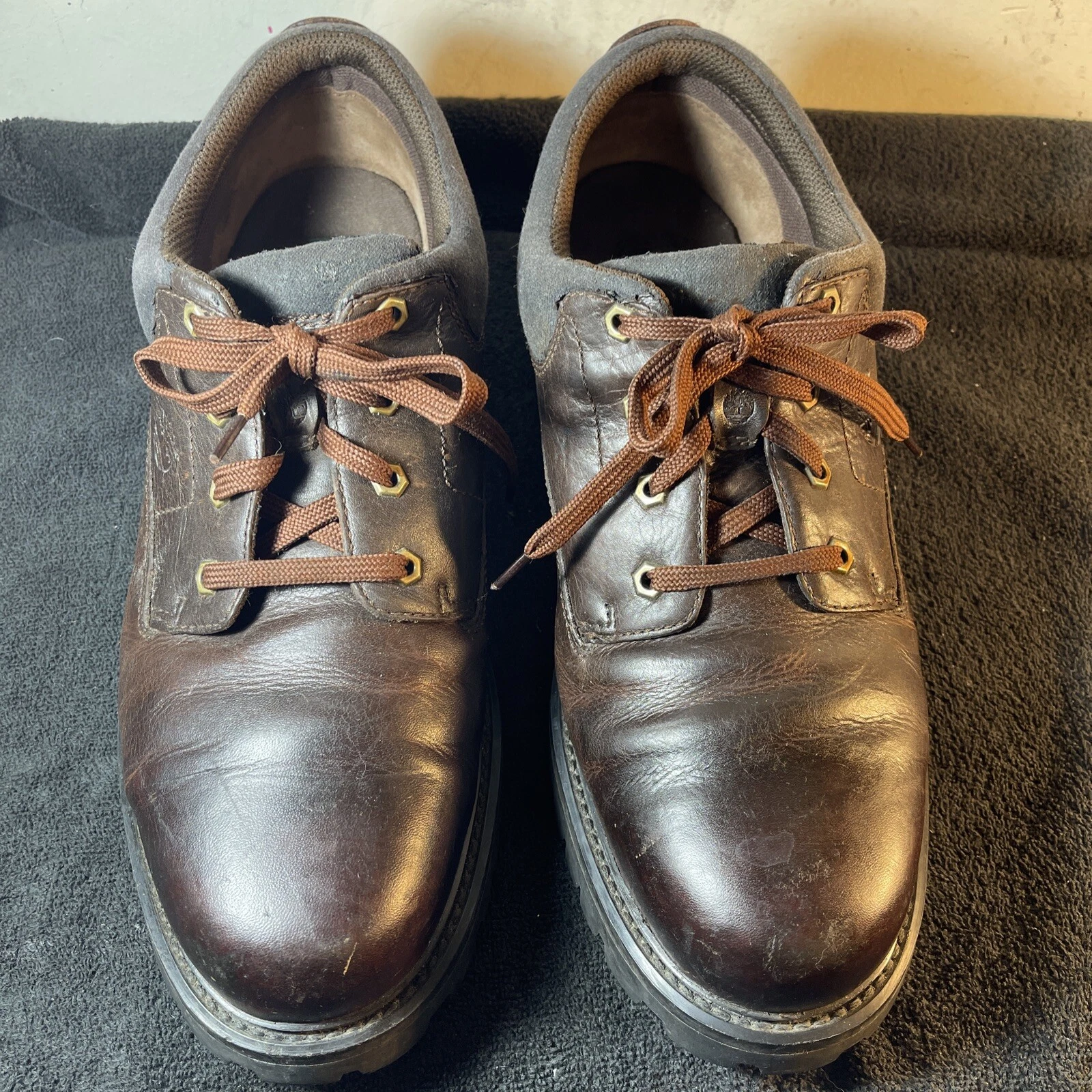 Oxford uomo Y2K suola a strappo taglia 14M Timberland pelle marrone. 80500 0727