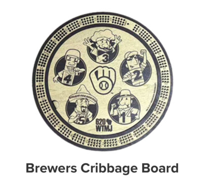 Milwaukee Brewers Cribbage Board ''Racing Sausages'' Giveaway 5/17/25 SGA Presale