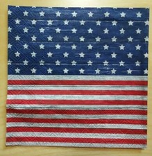 2 Pretty Paper Napkins, "Stars and Stripes"