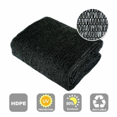 Cerbior 50% UV Sunblock Shade Cloth for Plant Cover Greenhouse Barn Black 