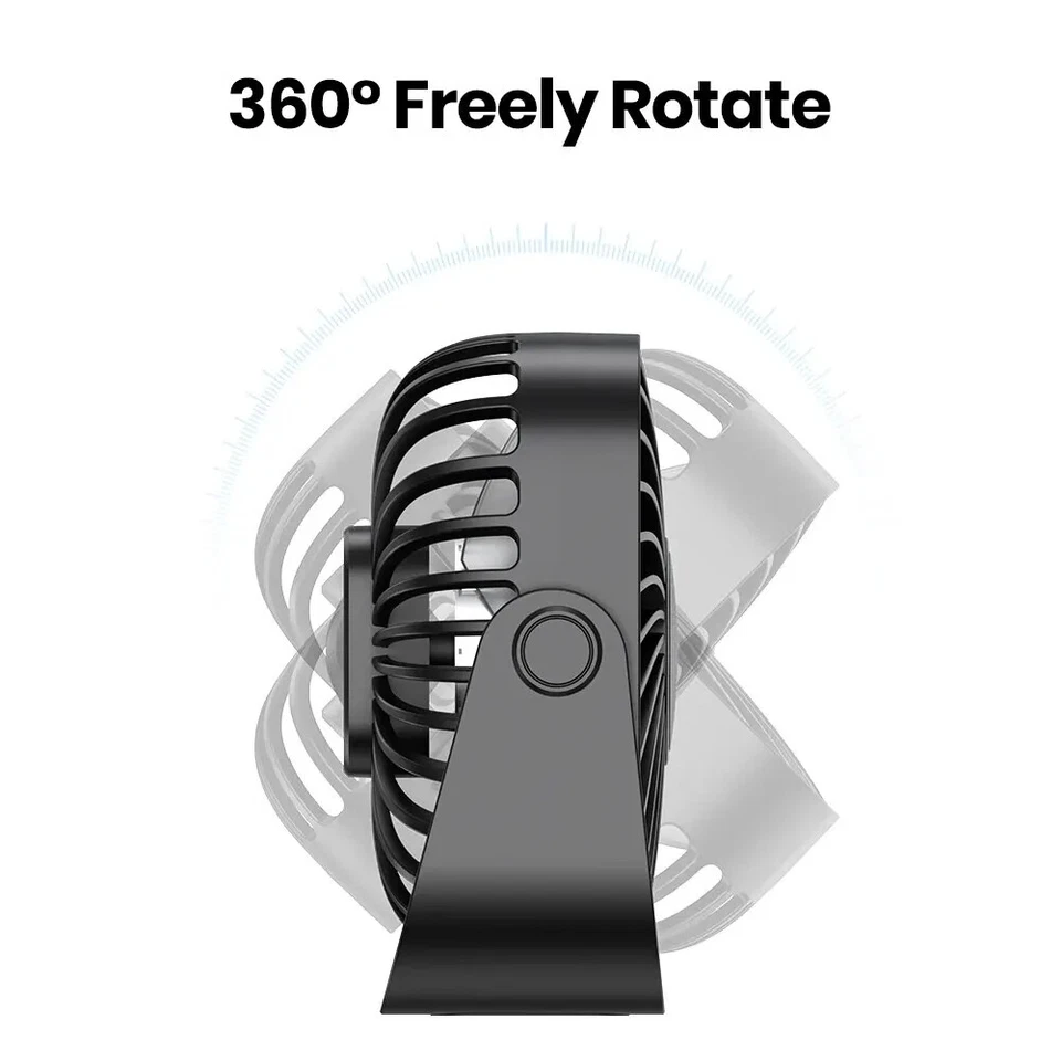 4" USB Mini Portable Desk Fan Table  3 Speeds 360 Quiet Operation Air Circulator - Image 4 of 4