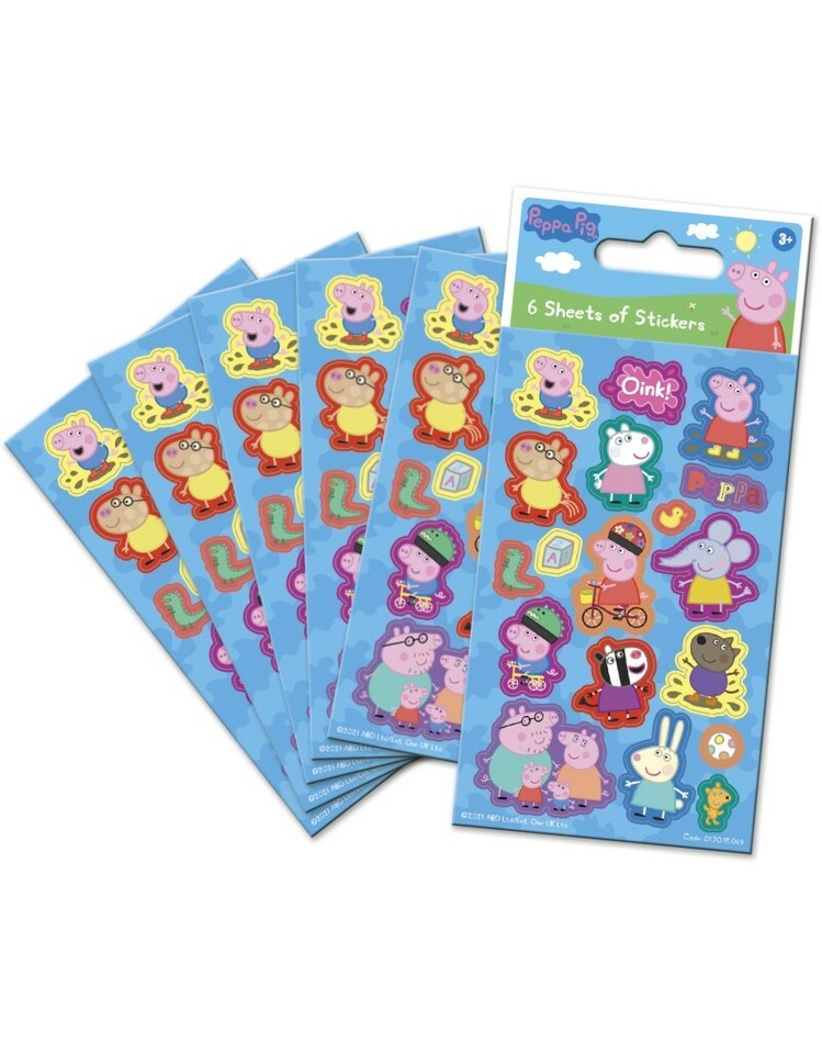 Childrens Character Fun Stickers 6 Sheets Party Pack Loot Bag Fillers ...