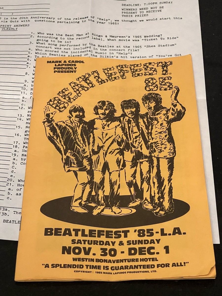 BeatleFest Programs 84 & 85 | eBay
