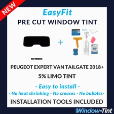 EasyFit Static Pre Cut Tint & Tools For Peugeot Expert Van Tailgate 18+ 5% Limo