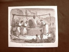 Un frantoio o mulino molino per olive in Cabilia nel 1883 Algeria Moda e costume