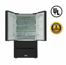 Energy Star Thor Kitchen 36''French Door Refrigerator Fridge 22.5 Cu Ft Black SS