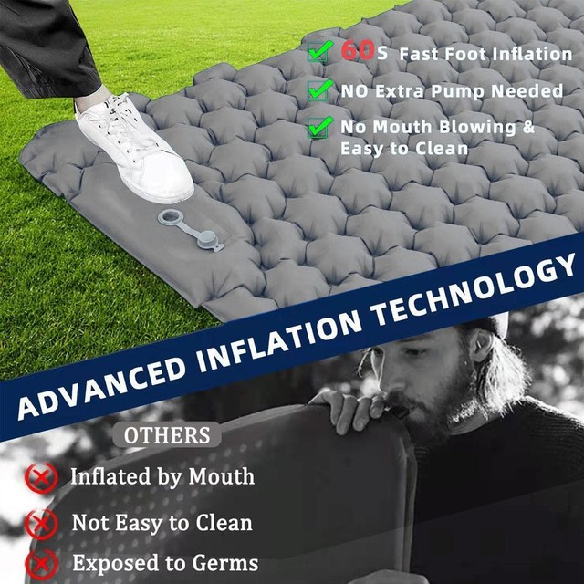 Inflatable Air Mattress Outdoor Tent Mat For Camping Hiking New Sleepin N5W3 Inflatable Air Mattress Outdoor Tent Mat For Camping Hiking New Sleepin N5W3