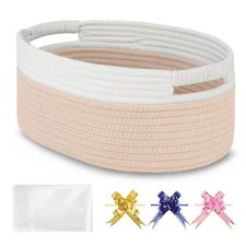 Small Woven Basket with Gift Bags and Ribbons Empty Gift Basket Basket for Gi...