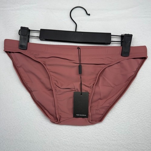 Todd Sanfield Swim Brief Men's Medium Pink Rose Dust Micro Solid NEW