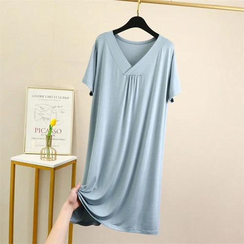 Mujeres Manga Corta Camisón Camisa para Dormir Camiseta Pijama Prenda para el torso Vestido Camiseta Camisón - Imagen 19 de 30