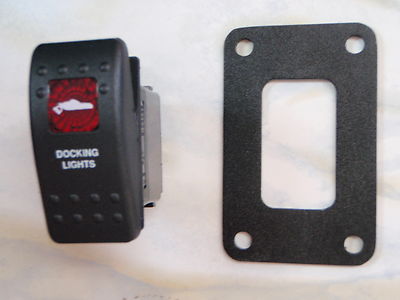 DOCKING LIGHTS SWITCH W/ PSC11 PANEL CARLING V1D1 1 RED LENS BLACK CONTURA II