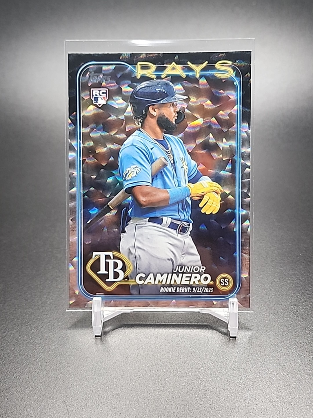 Junior Caminero Rookie Debut Silver Crackle Foilboard 2024 Topps Update #US223