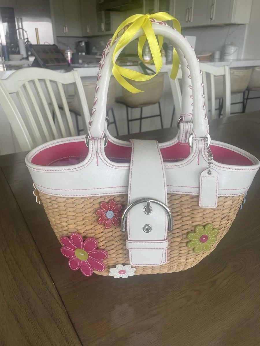 Coach Floral Bags & for Straw Exterior Women for sale | eBay