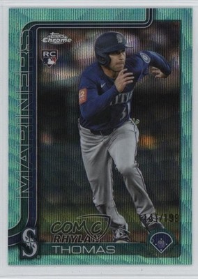 2025 Topps Chrome Update Aqua Refractor 141/199 Rhylan Thomas Rookie RC 1tv8