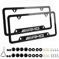 2pcs License Plate Frame Carbon Fiber Style With Hardware Fit For Mercedes Amg 2pcs License Plate Frame Carbon Fiber Style With Hardware Fit For Mercedes Amg