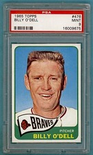 1965 Topps Billy O’Dell #476 PSA 9! Braves!