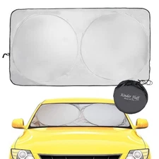 kinder Fluff Patented Windshield Sunshade | Reflective  Foldable Windshield S...