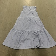 J. Crew Blue White Striped Tiered Smocked Dress Ruffle Straps Summer Casual Sz 2