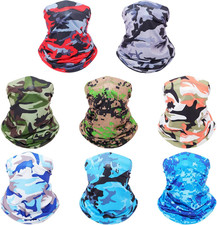 8 Pack Neck Gaiter Balaclava Gator Bandana Face Mask Cooling UV Protection Face