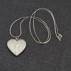 Vintage Heart Locket Pendant Necklace Silver tone 22" Estate Costume Jewelry