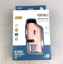 Portable Optical Microscope for Kids Pink Sciene Toy
