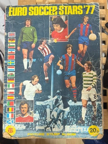 FKS EURO SOCCER STARS 77 FOOTBALL STICKER BOOK COMPLETE ALBUM POOR CONDITION