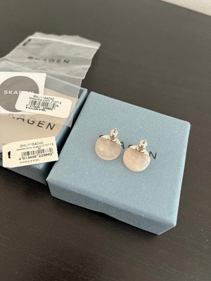   Skagen Women Stud Earrings Jewelry Silver Rose Gift Box Set Original Box