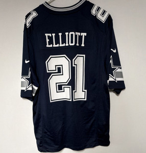 Nike NFL Dallas Cowboys On Field Elliott #21 Jersey Navy White Silver Size L