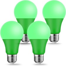 Green Light Bulbs - 4 Pack - 9w60w Equivalent E26 Base Led Colored Light Green Light Bulbs - 4 Pack - 9w60w Equivalent E26 Base Led Colored Light
