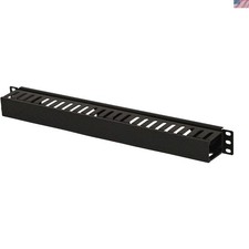 1U Plastic Rack Mount Horizontal Cable Manager Duct Raceway for 19 Inch Serve...