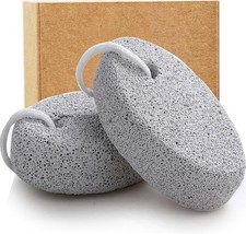 Natural Foot Pumice Stone for Feet, 2-Pack Lava Pedicure Tools Hard Skin