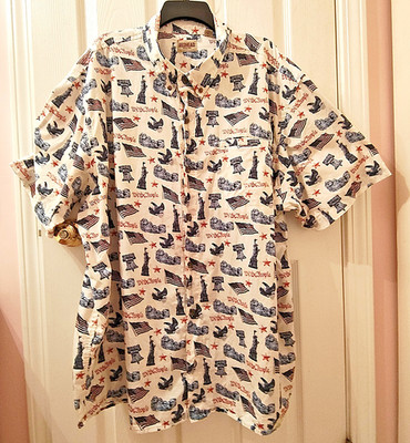 RedHead Shirt Mens 3XL 3TG Short Slv Patriotic We the People Cotton Button Close