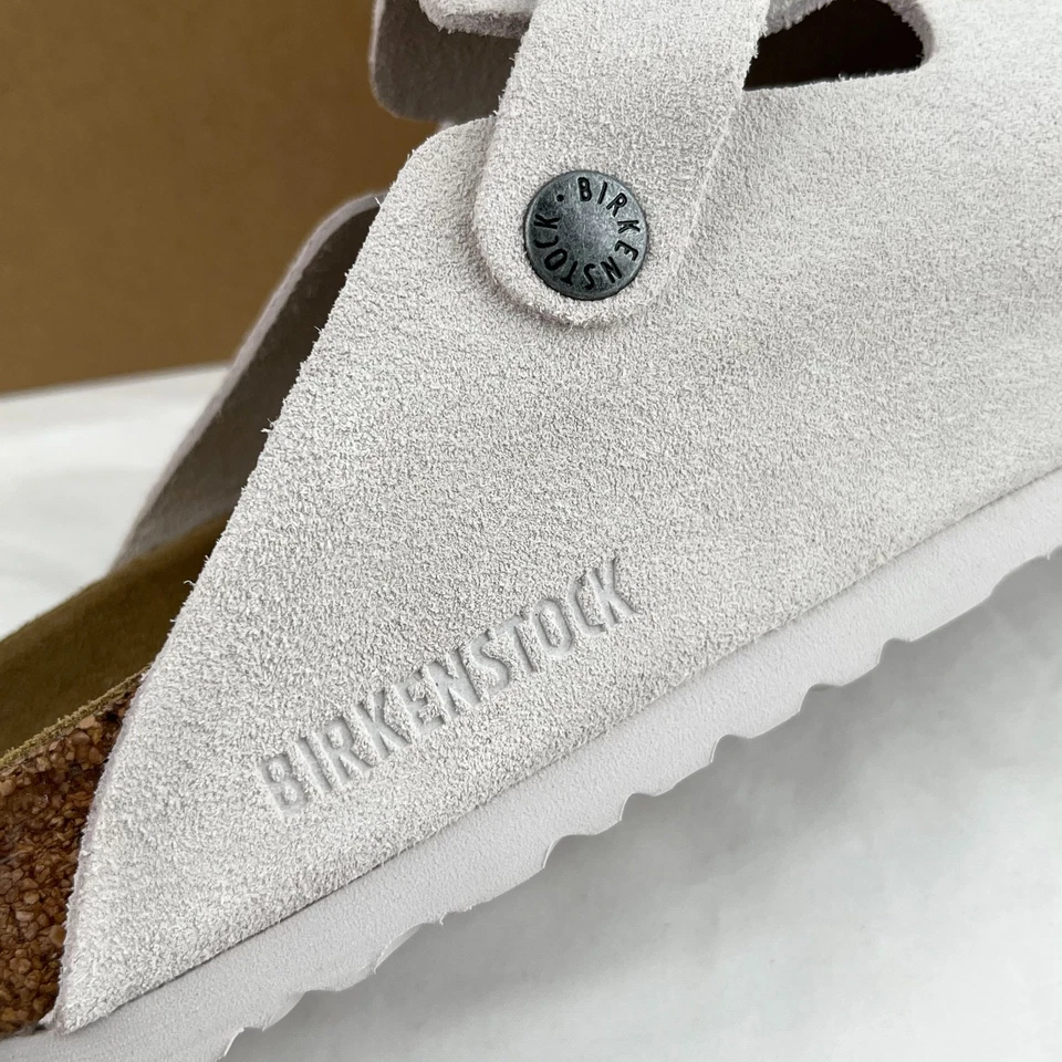 Zueco Birkenstock Boston x Stussy Bone gamuza cuero plantilla suave seleccionar talla Foto 4 de 4