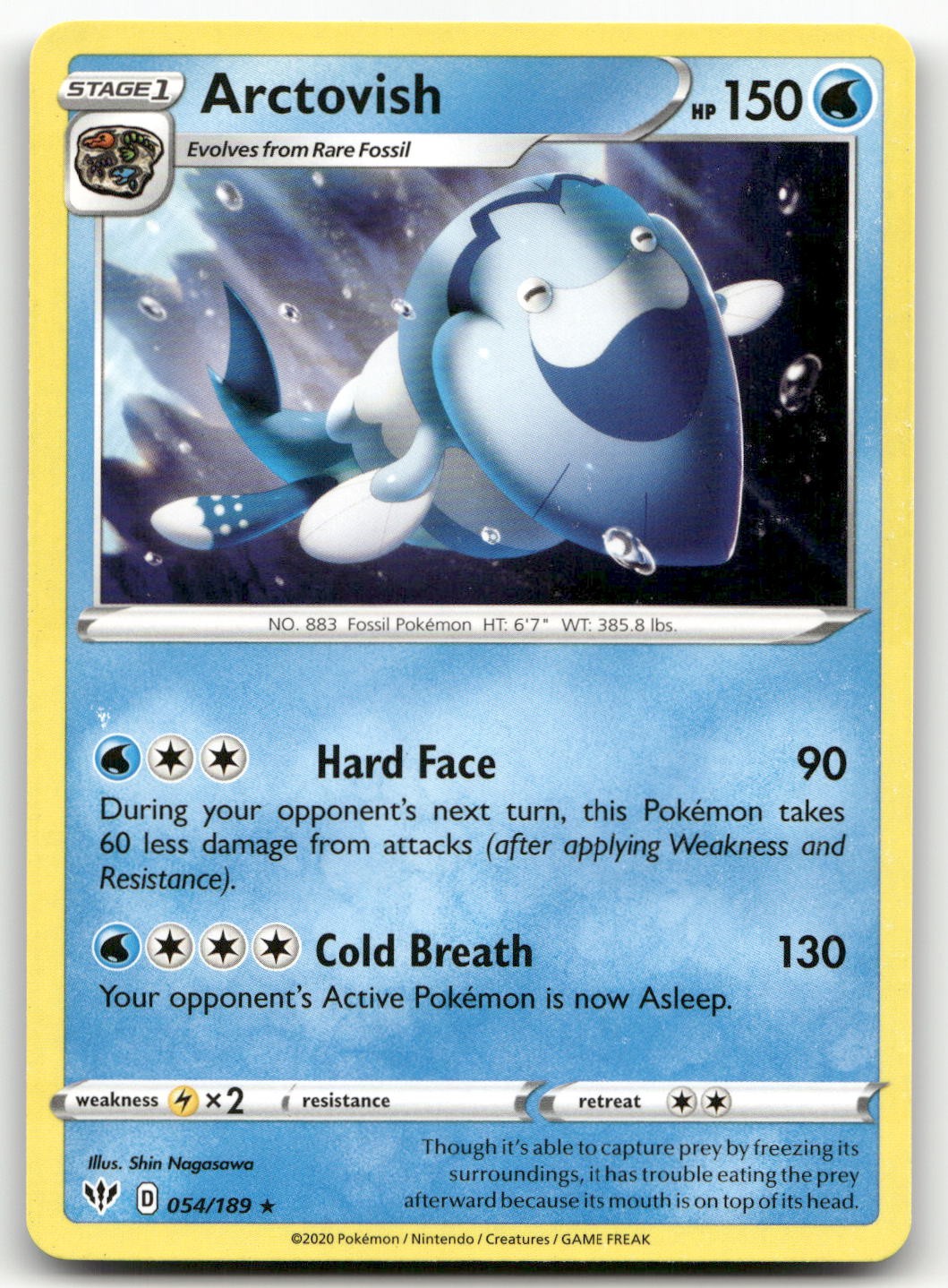 Arctovish #54/189 (NM) SWSH03: Darkness Ablaze SWSH03 Pokemon