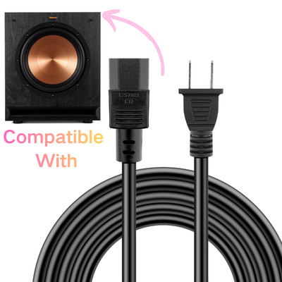 6.6ft UL AC Power Cord For Klipsch SPL-100 SPL-120 SPL-150 Powered Subwoofer