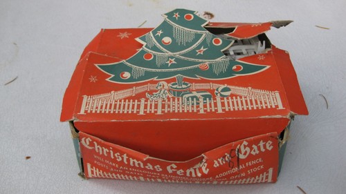 Vintage Christmas Tree Plastic Fence & Gate Bauchmann Putz Village