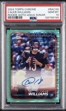 2024 TOPPS CHROME ROOKIE AUTO VARIATIONS AQUA SONAR CALEB WILLIAMS /199 PSA 10