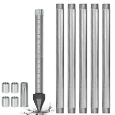 Well Drive Point Kit,1-1/4 Stainless Steel Well Point+5Pk 39” 1-1/4 Galvanize...
