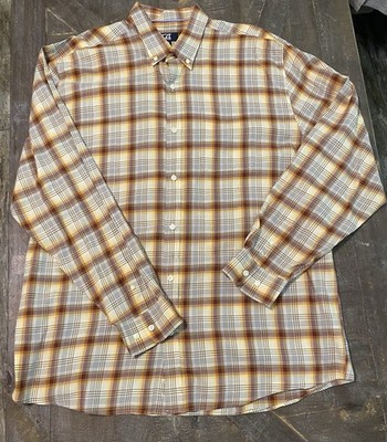 Cutter & Buck Men's XL Plaid Button Up Collared Dress Shirt 100% Cotton A26