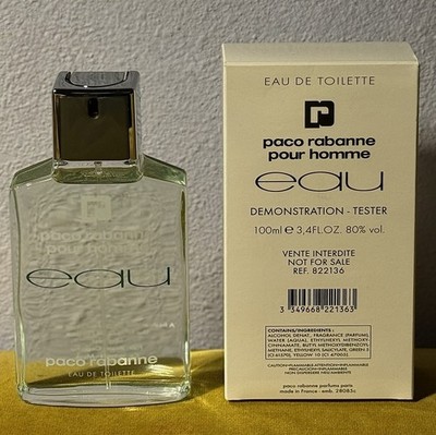 EAU by Paco Rabanne pour homme EDT Spray - 3.4 oz -  100ml-Tester Box-