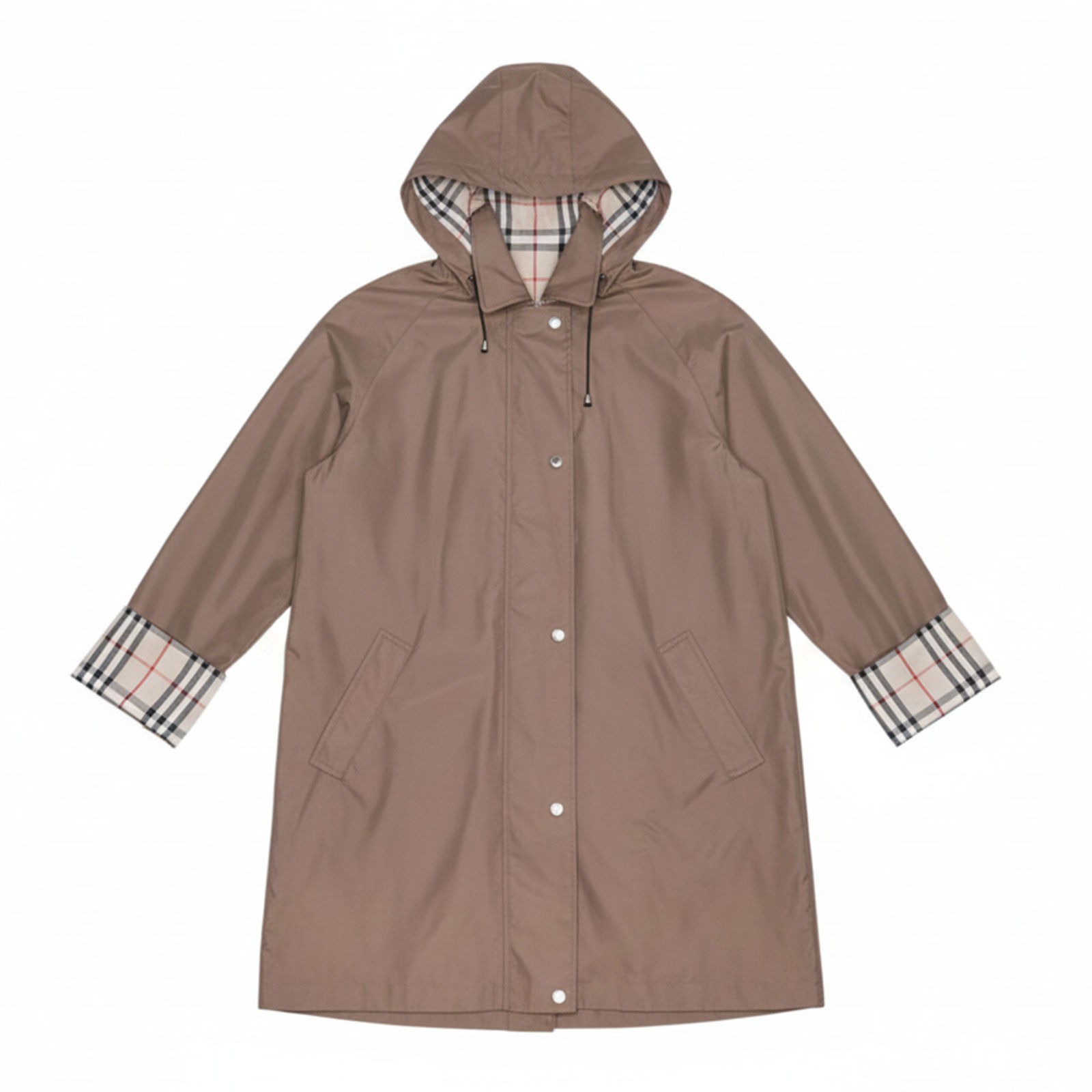 Vintage Burberry Nova Check Trim Rain Jacket Windbreaker Wool Liner Coat Brown image 2